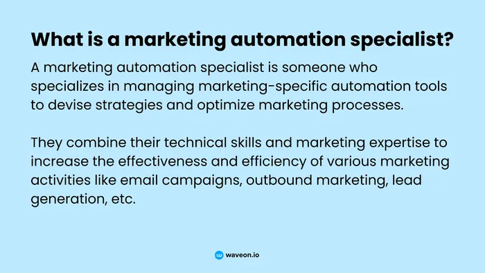 What is a marketing automation specialist?