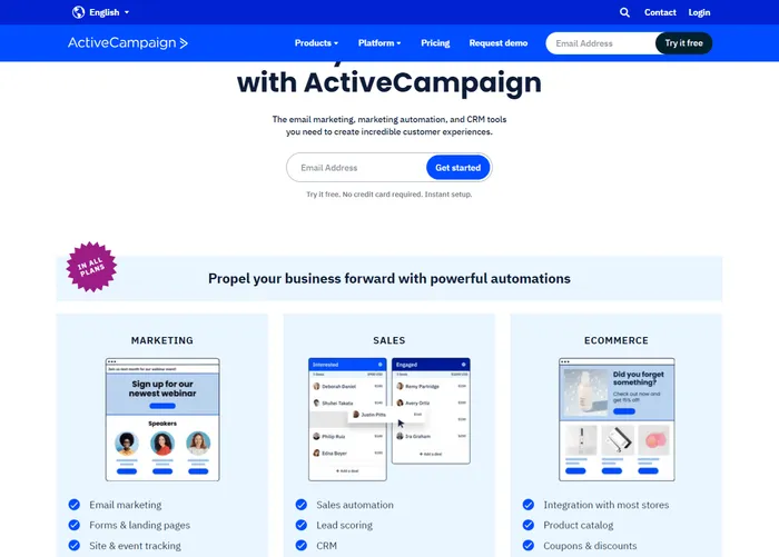 top marketing automation tool - active campaign