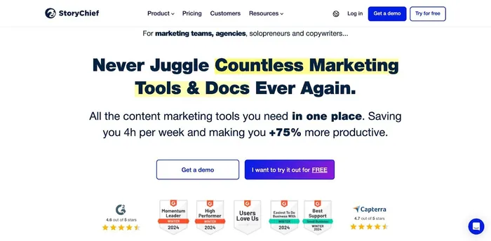 StoryChief Content Marketing Platform Structure and control your content marketing process
