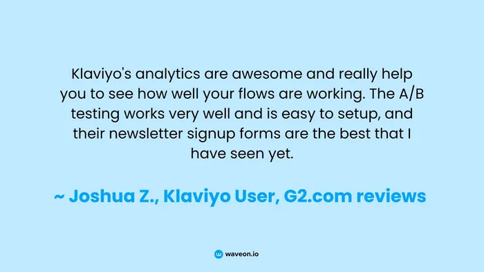 Klaviyo G2.com review