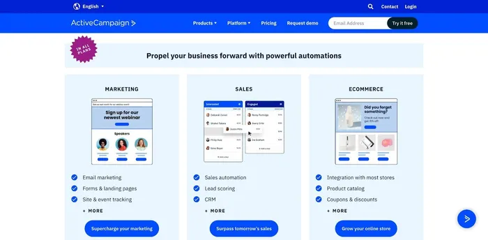 ActiveCampaign — email, sales, & CRM automation