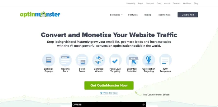 OptinMonster — best for converting website visitors