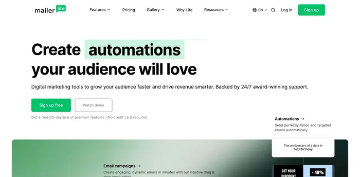 Mailerlite — easy-to-use & affordable
