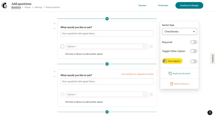 What is mailchimp? - Mailchimp Audience Features : Survey