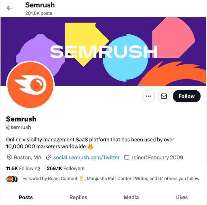 semrush social media content