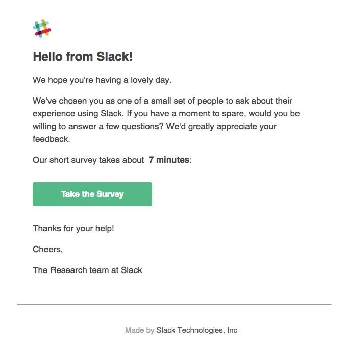 slack survey