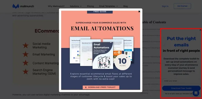 email toolkits lead magnets