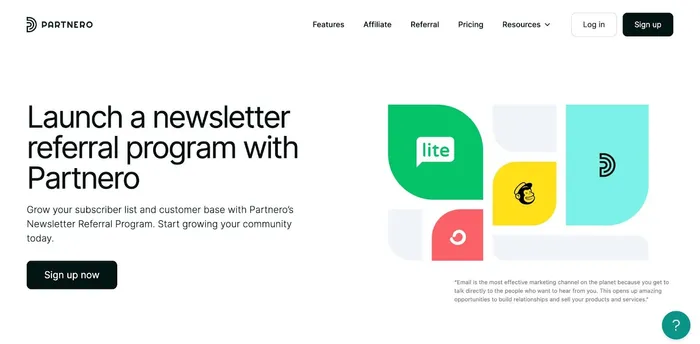 Newsletter Referral Platform Partnero