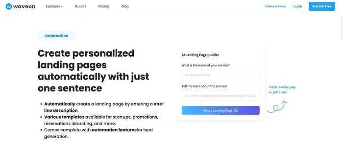 Landing Pages Automation Waveon