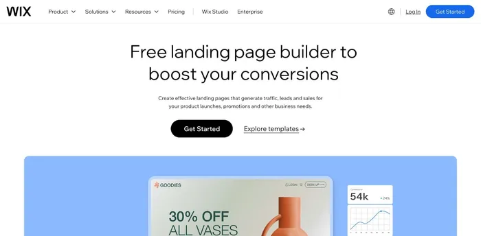 wix landing page builder