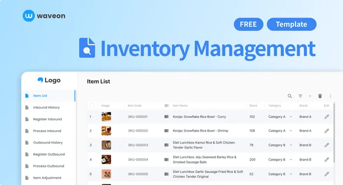 Inventory management template with only the features you need