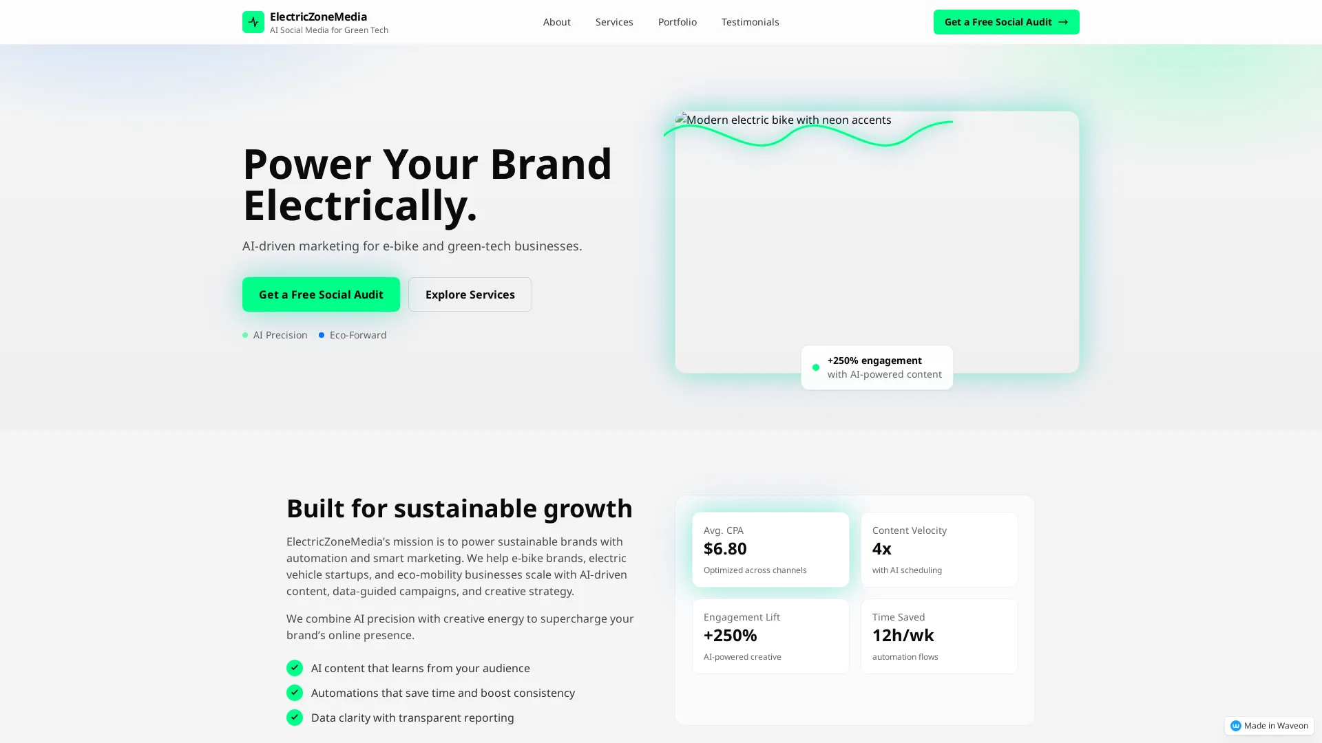 ElectricZoneMedia Landing Page