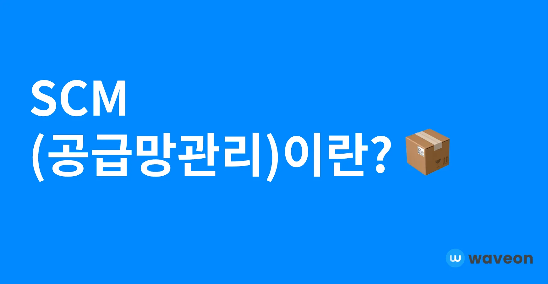 SCM(공급망관리)이란?