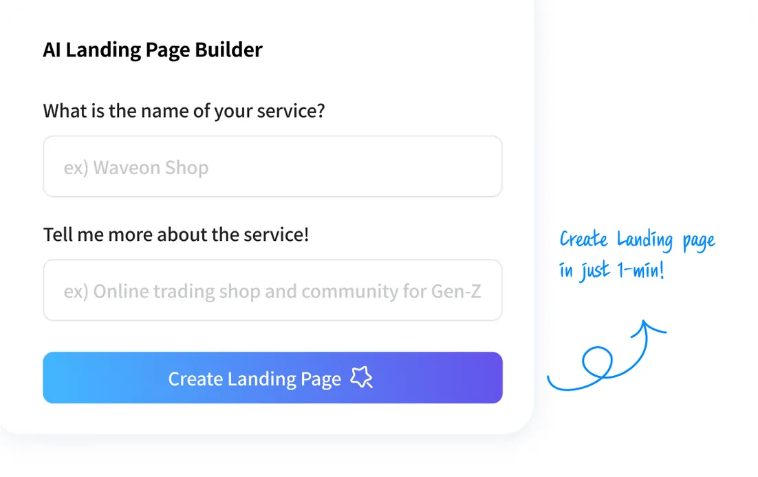 Create personalized landing pages automatically with just one sentence